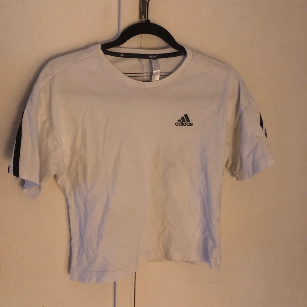 adidas White Tee with Black Logo- $12 or tee deal*